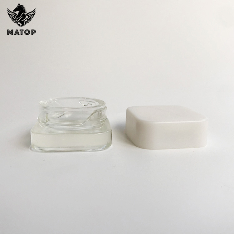 5ml 9ml Wholesale square custom weed jar clear glass jar with lid