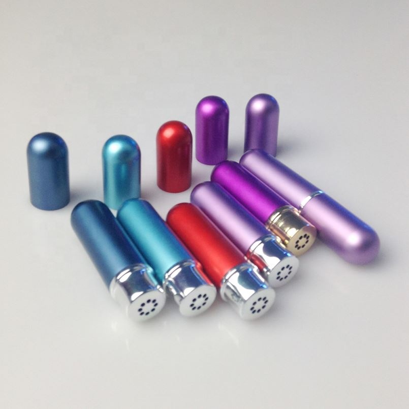 5ml Aluminum Essential Oil Aromatherapy Nasal Inhaler Tube Metal Bottle With Cotton Wick For Essential Oil