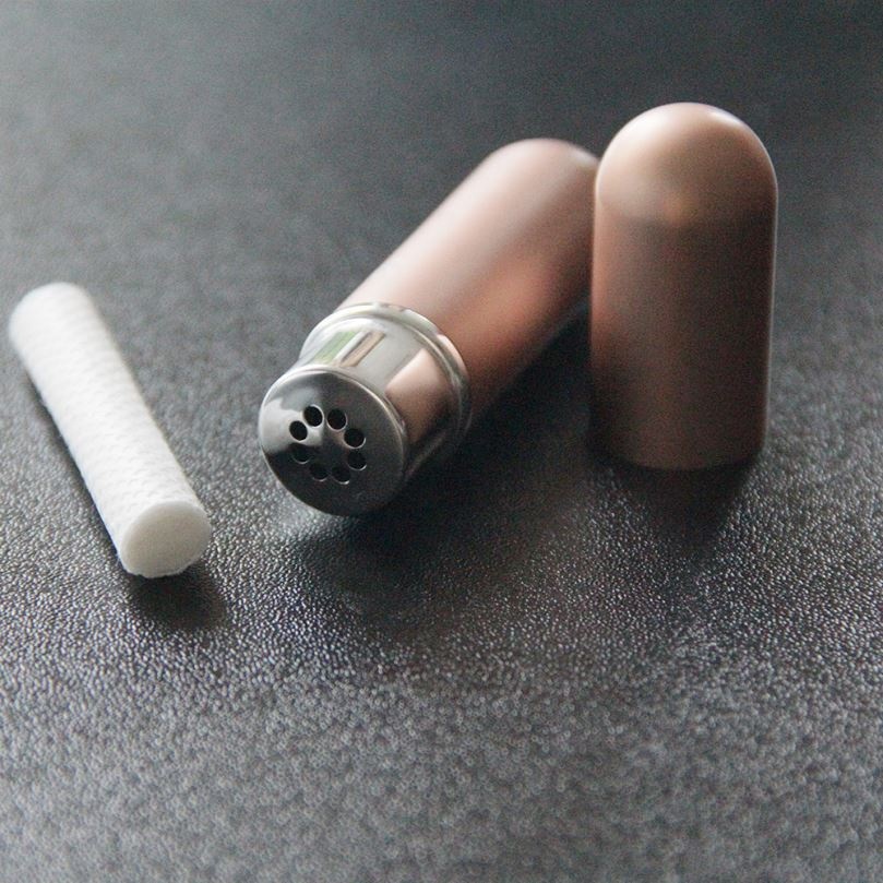 5ml Aluminum Essential Oil Aromatherapy Nasal Inhaler Tube Metal Bottle With Cotton Wick For Essential Oil