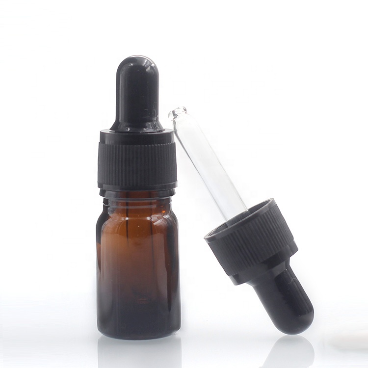 5ml Amber Glass Cosmetic Bottle Essential Oil Dropper Bottles