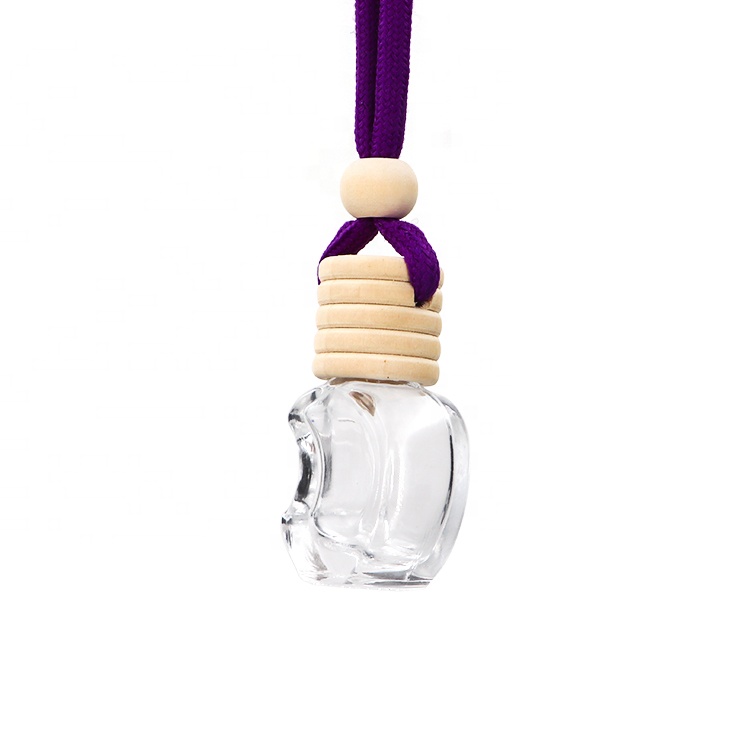 5ml  Apple Shape Car Perfume Bottle/Empty Refillable Atomizer Glass Hanging Car Fragrance Bottle