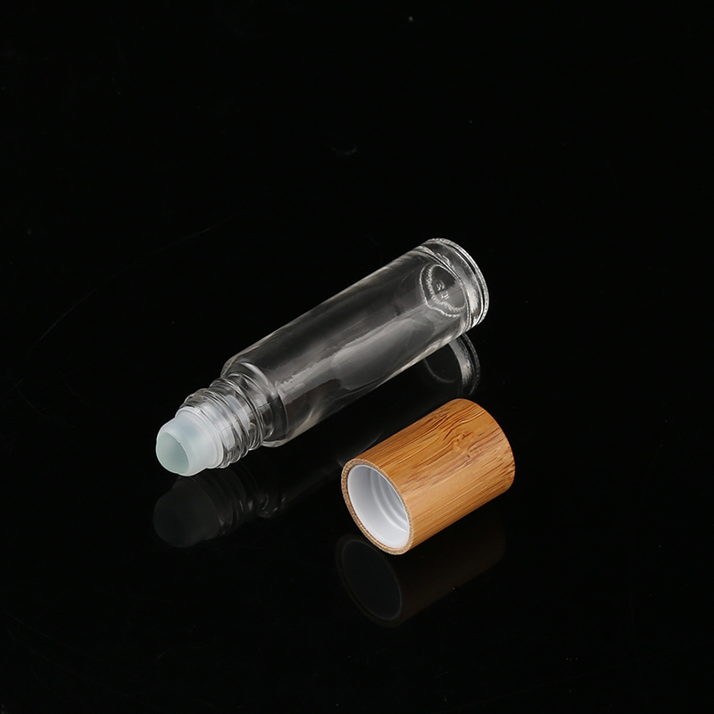 5ml Bamboo Lid Roller Ball Perfume Bottles Essential Oil Roll on Glass Bottles for Essential Oils