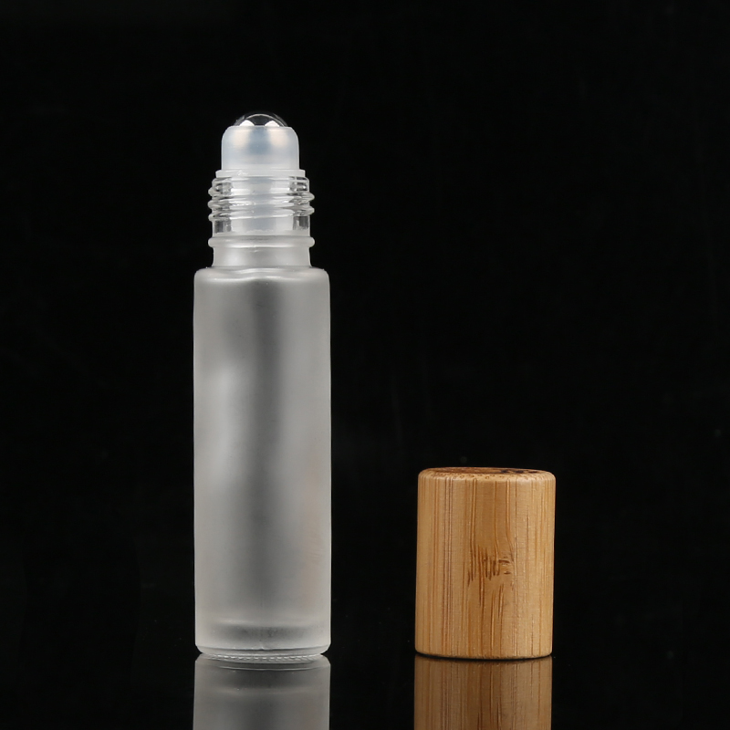 5ml Bamboo Lid Roller Ball Perfume Bottles Essential Oil Roll on Glass Bottles for Essential Oils