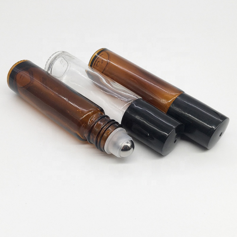 5ml Brown Empty Straight Glass Beads Eye Cream Essential oil Roll On