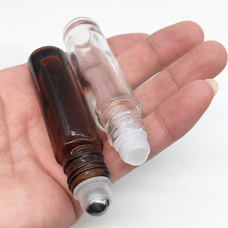 5ml Brown Empty Straight Glass Beads Eye Cream Essential oil Roll On