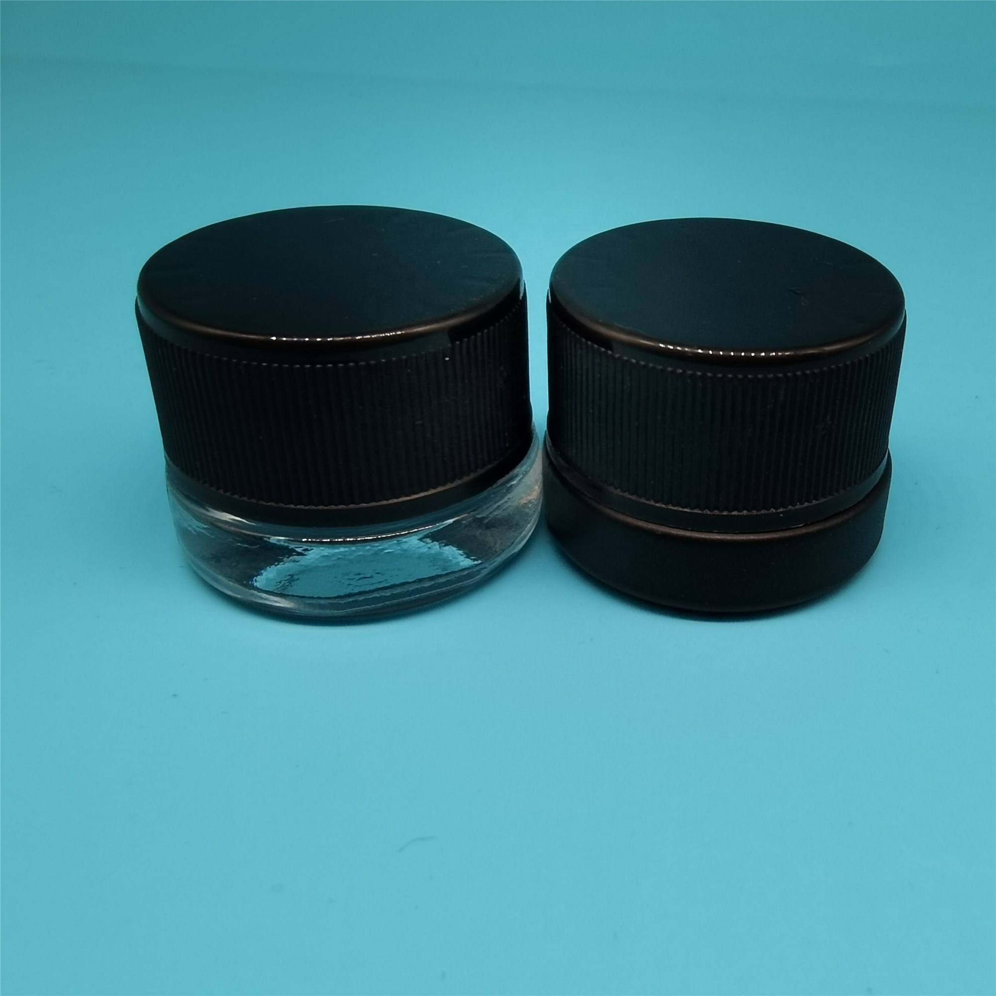 5ml Child Proof Concentrate Glass Jar Clear Jar Black LIds