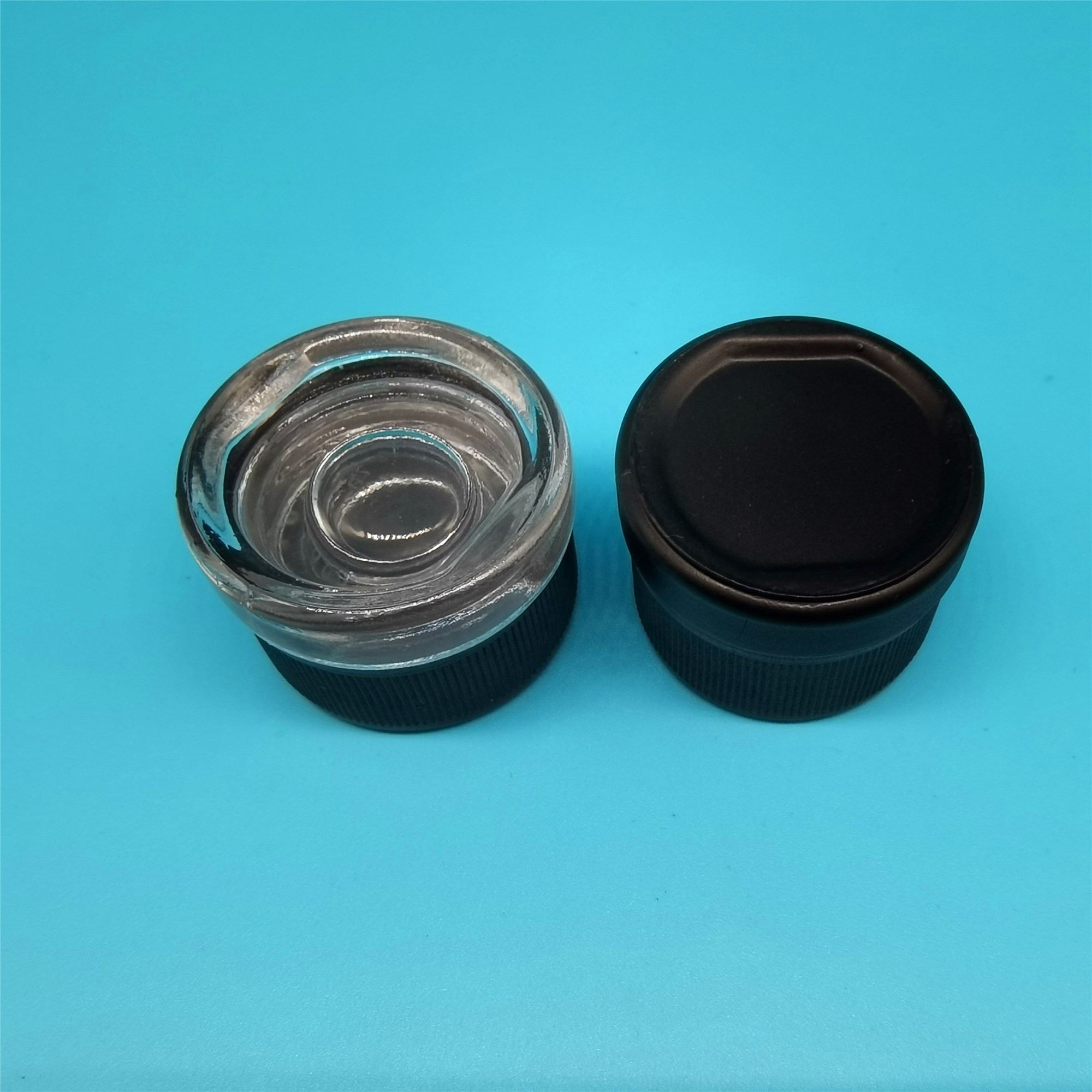 5ml Child Proof Concentrate Glass Jar Clear Jar Black LIds