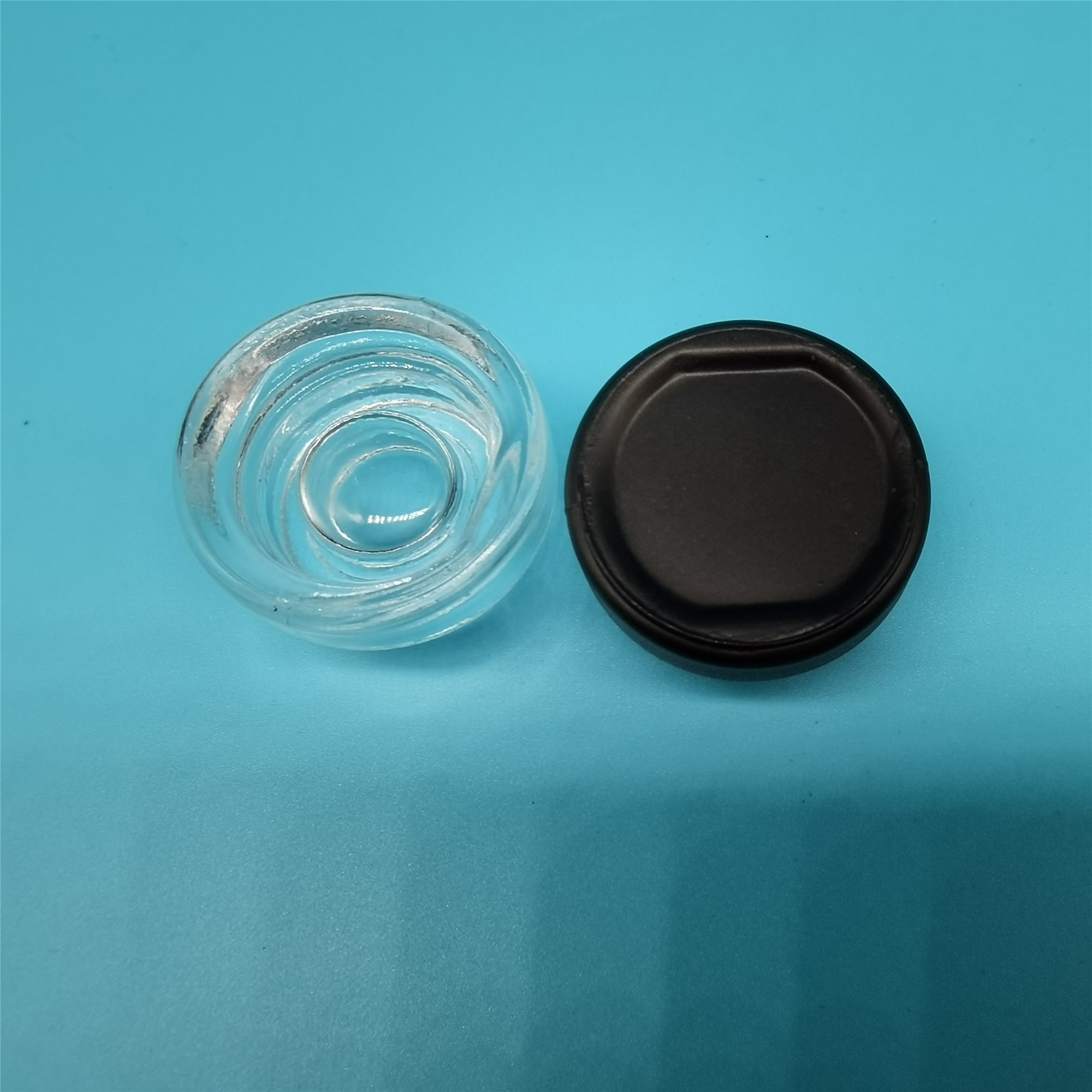 5ml Child Proof Concentrate Glass Jar Clear Jar Black LIds