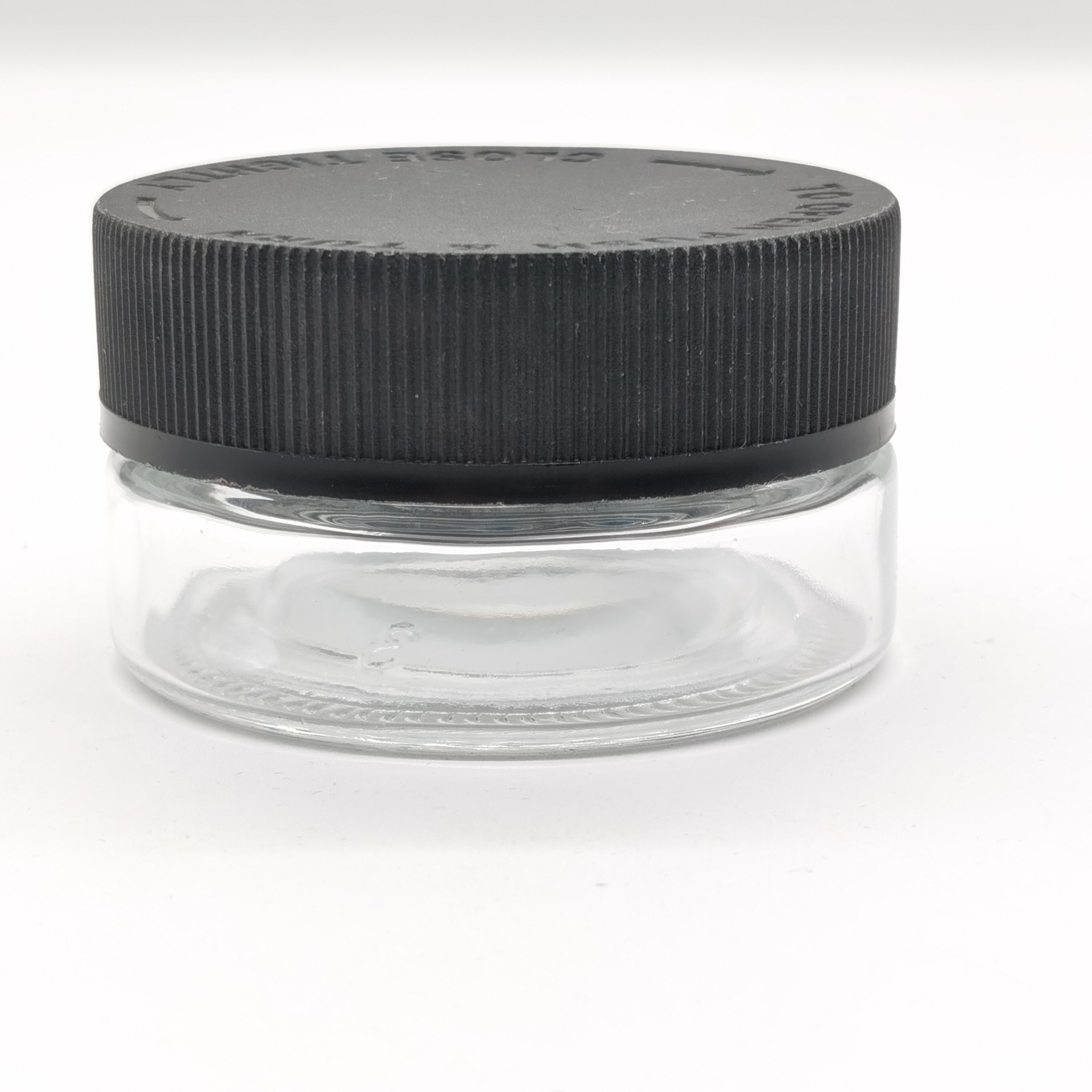 5ml Child Proof Glass Jar Concentrate Container Clear Wax Jar with Black Lid