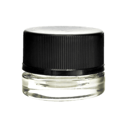 5ml Child Proof Glass Jar Concentrate Container Clear Wax Jar with Black Lid