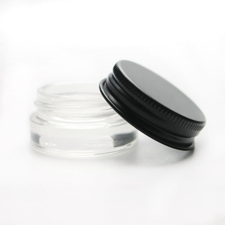 5ml Clear Glass Container Jar with Black Lid for storing your extracts