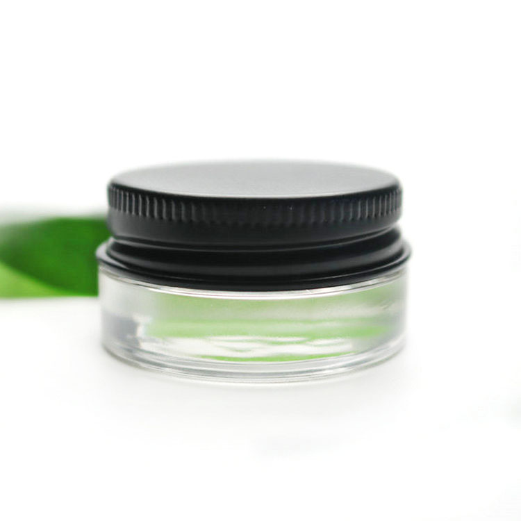 5ml Clear Glass Container Jar with Black Lid for storing your extracts