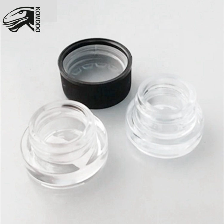 5ml Clear Glass Jar with Child Proof Cap for Dry Herb Wax Dab Extract
