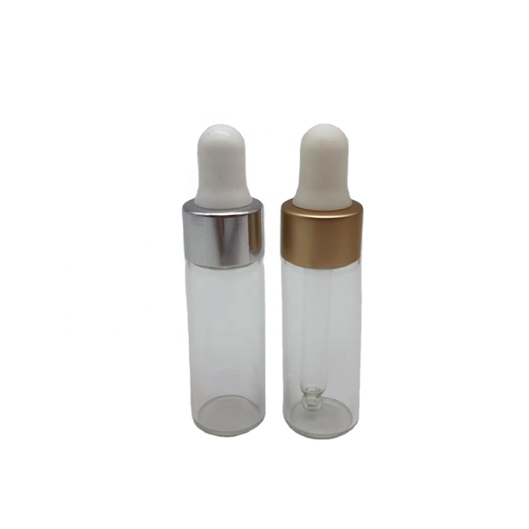 5ml Clear Tubular Glass Vials White Screw Cap Wholesale With Dropper Cap