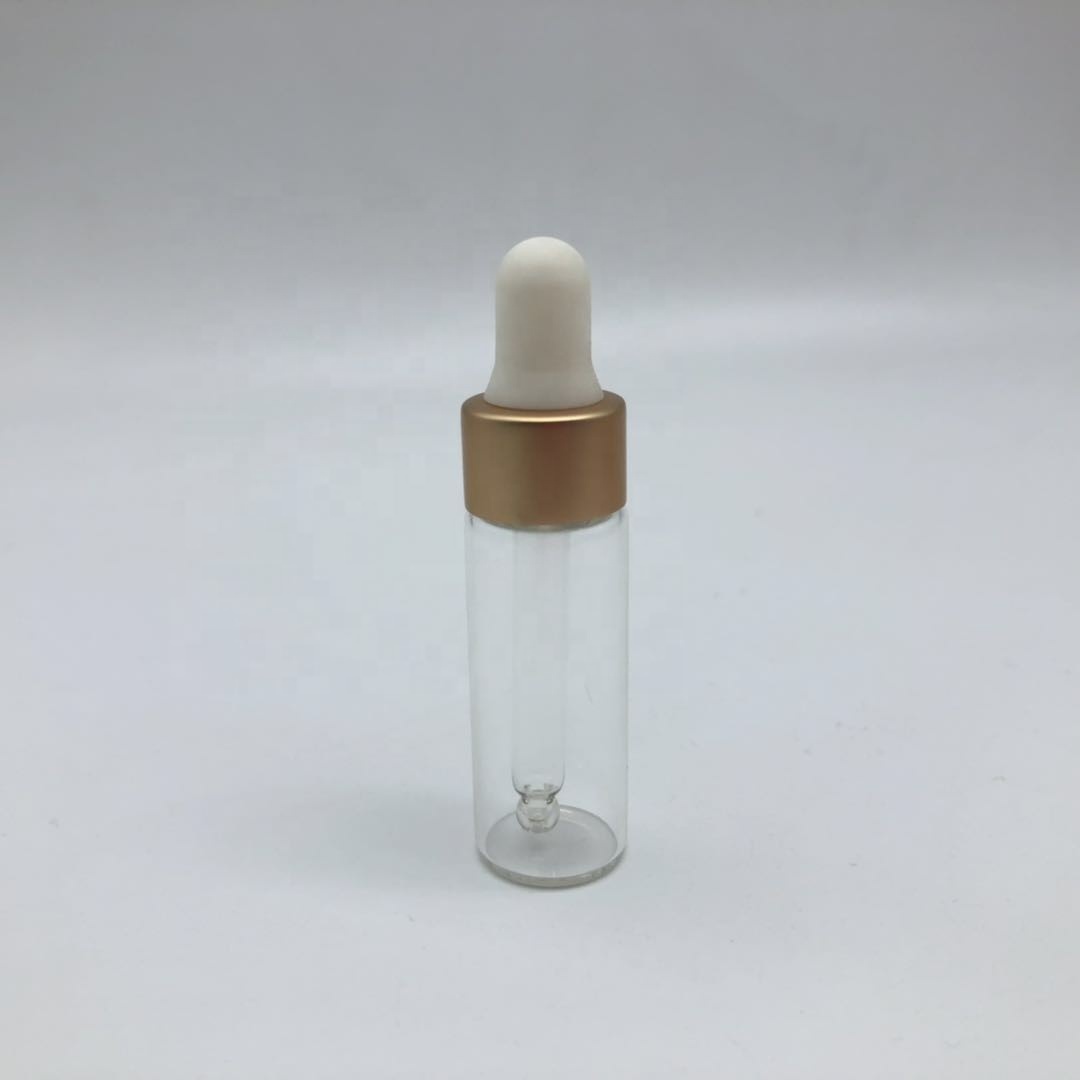 5ml Clear Tubular Glass Vials White Screw Cap Wholesale With Dropper Cap