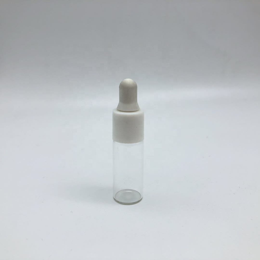 5ml Clear Tubular Glass Vials White Screw Cap Wholesale With Dropper Cap
