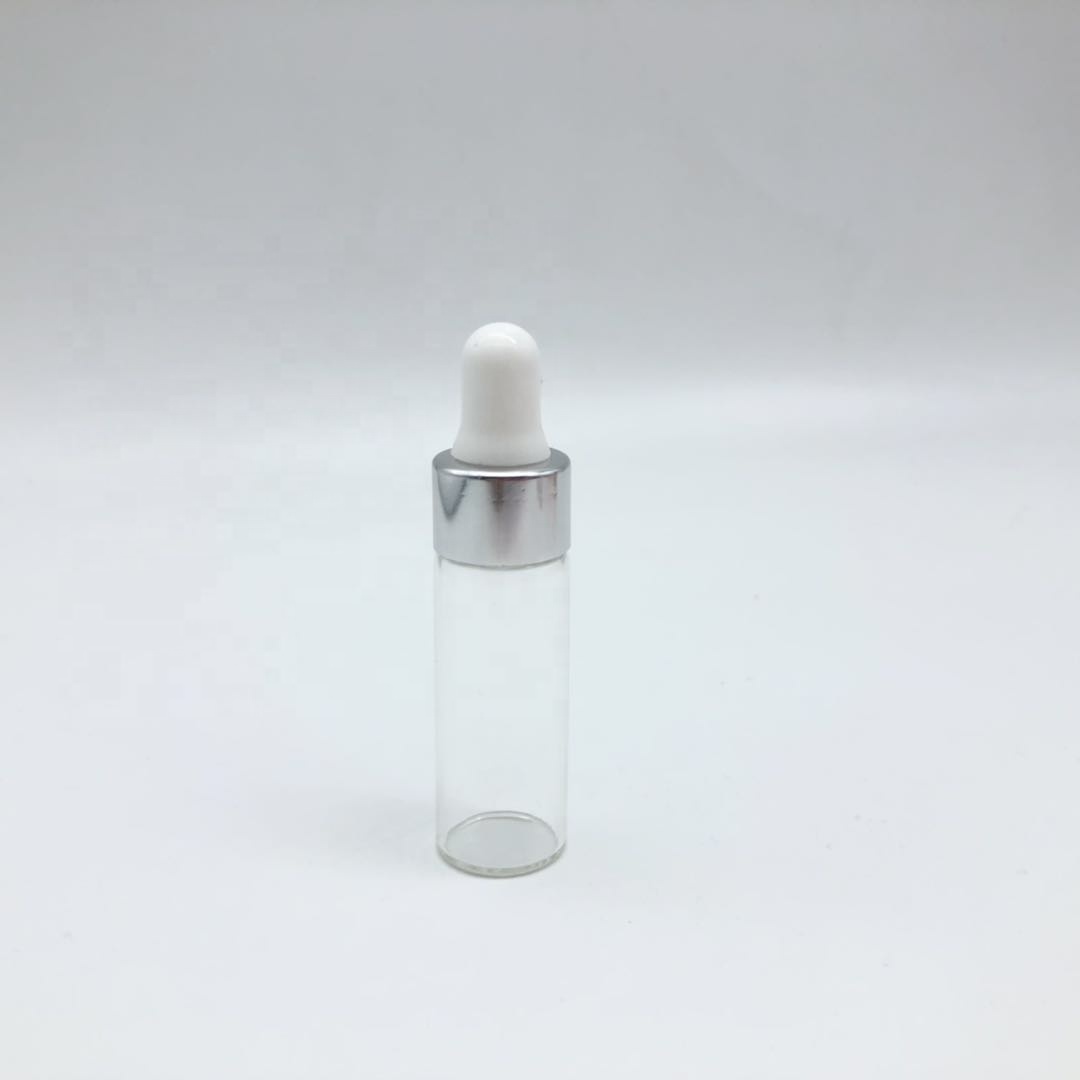 5ml Clear Tubular Glass Vials White Screw Cap Wholesale With Dropper Cap