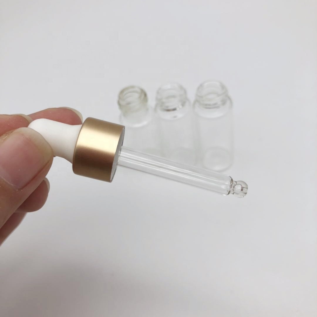 5ml Clear Tubular Glass Vials White Screw Cap Wholesale With Dropper Cap