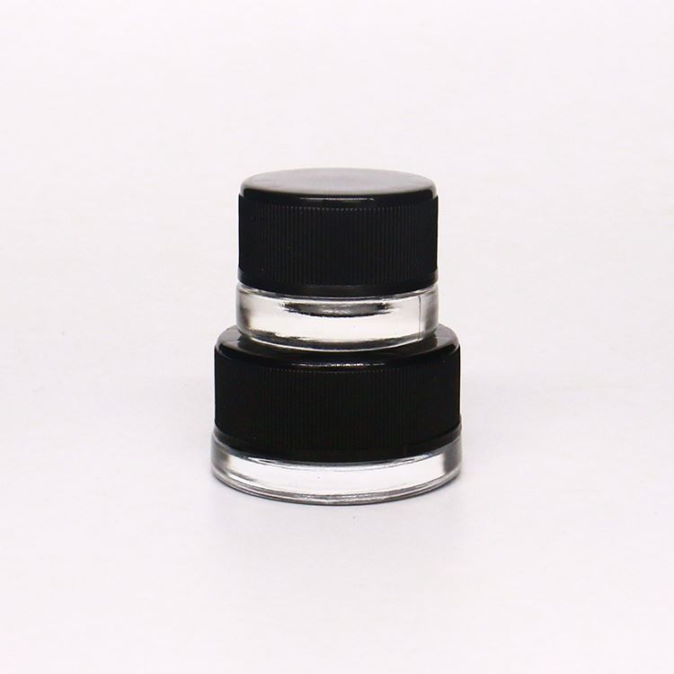 5ml Glass Clear Concentrate CR DAB Jar with Black CR Lid