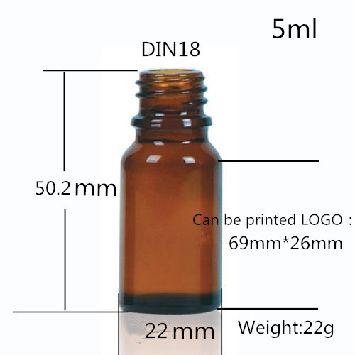 5ml, Glass cosmetic dropper bottle for essential oil with dropper cap