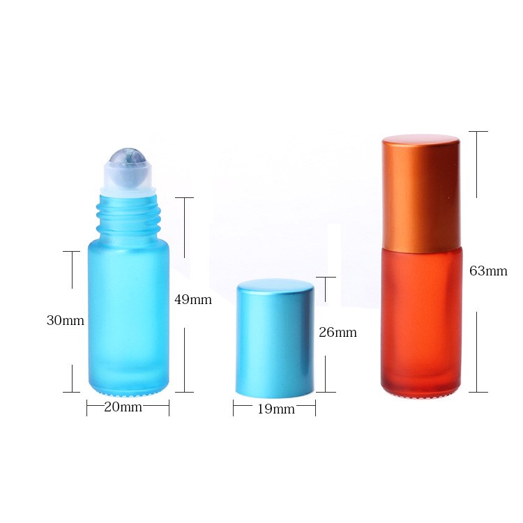 5ml Gradient Multicolored glass roll on essential oil bottle with cap