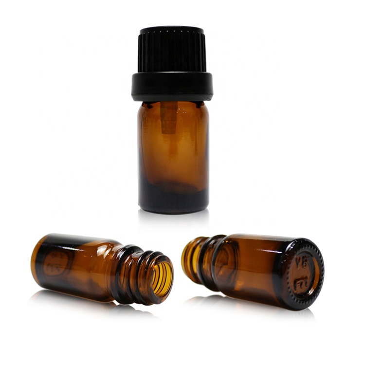 5ml High-end Brown Mini Essence Bottle Essential Oil Screen Printing Personal Care CROWN Cap with Screw Cap