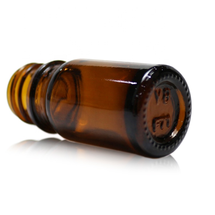 5ml High-end Brown Mini Essence glass Bottle with black Screw Cap