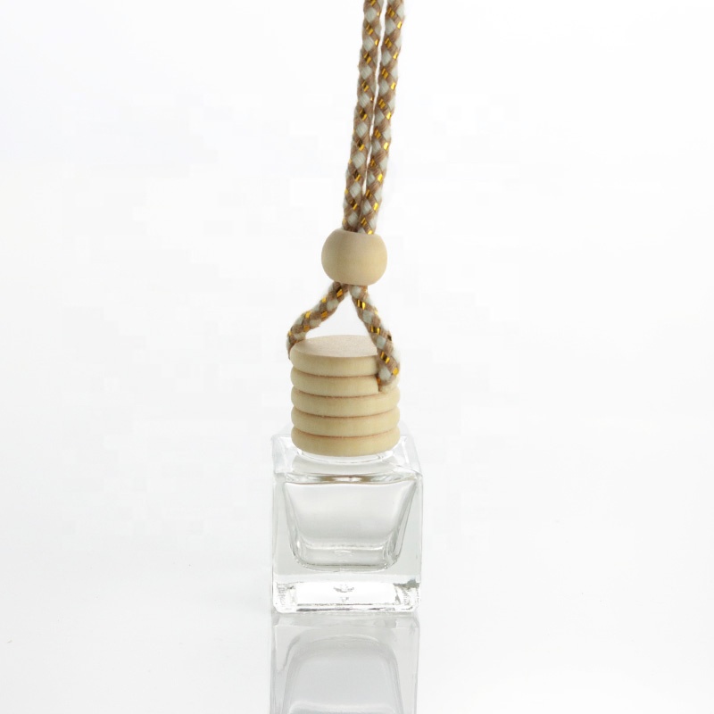 5ml Mini Car Gel Empty Air Freshener Perfume Glass Bottles With Wooden Cap (CG08)