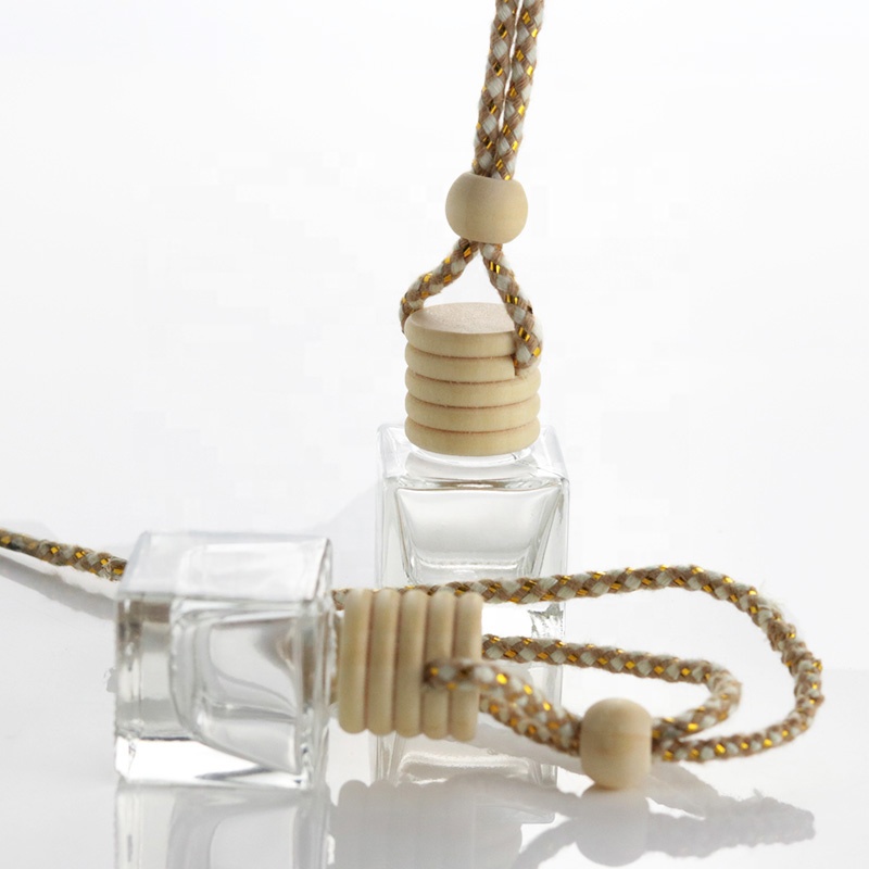 5ml Mini Car Gel Empty Air Freshener Perfume Glass Bottles With Wooden Cap (CG08)