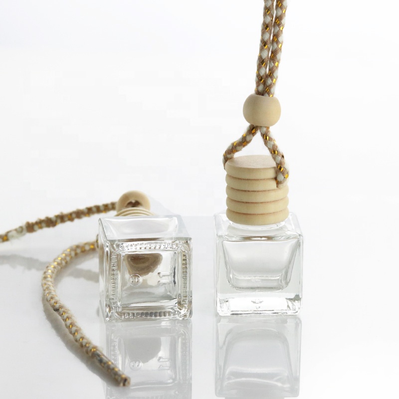 5ml Mini Car Gel Empty Air Freshener Perfume Glass Bottles With Wooden Cap (CG08)