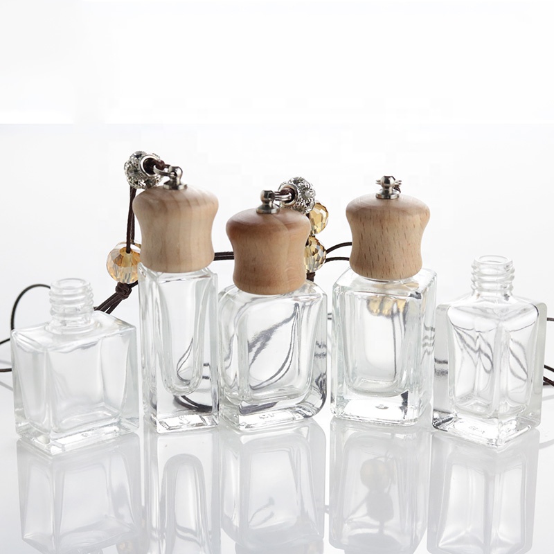 5ml Mini Car Gel Empty Air Freshener Perfume Glass Bottles With Wooden Cap (CG08)