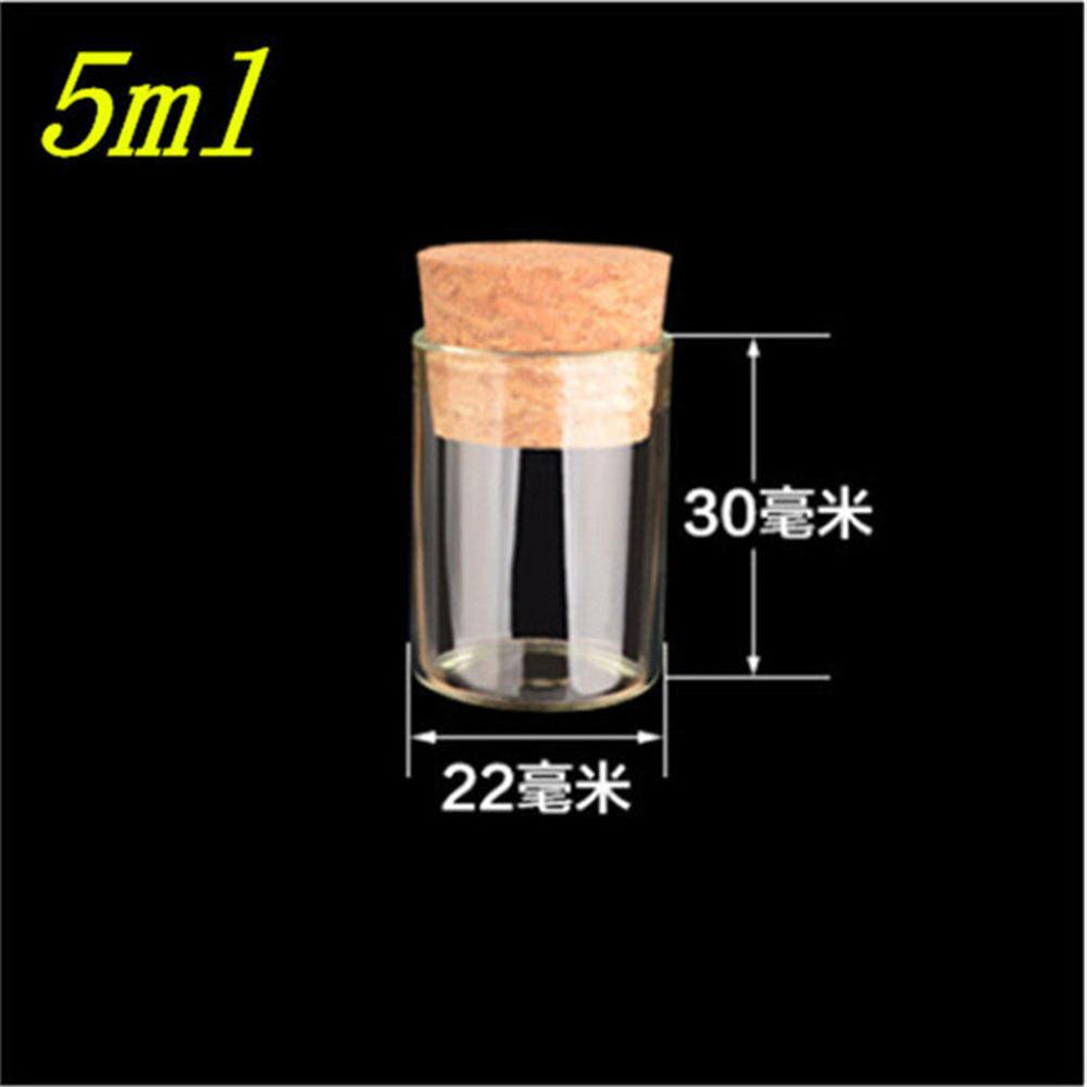 5ml Mini Glass Vials Jars Packaging Bottles Test Tube With Cork Stopper Empty Glass Transparent Clear Bottles