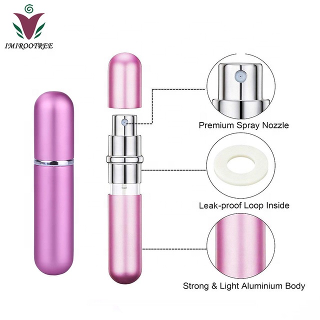 5ml Mini Pocket Aluminum Perfume Atomizer Travel Mist Sprayer Refill Perfume Bottle Container for Purse