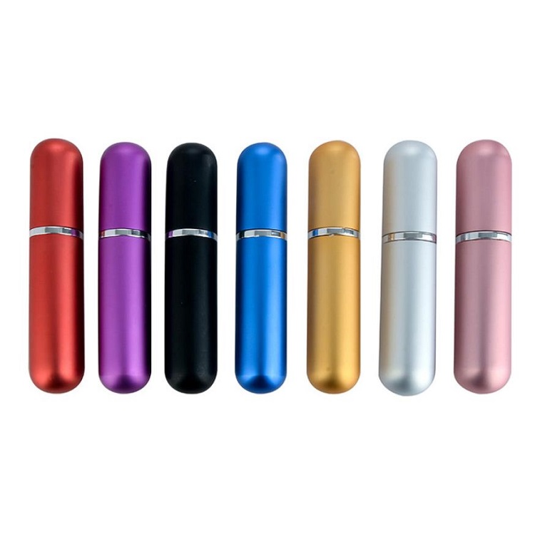 5ml Mini Travel Pocket Refillable Aluminum Empty Atomizer Spray Glass Perfume Bottle
