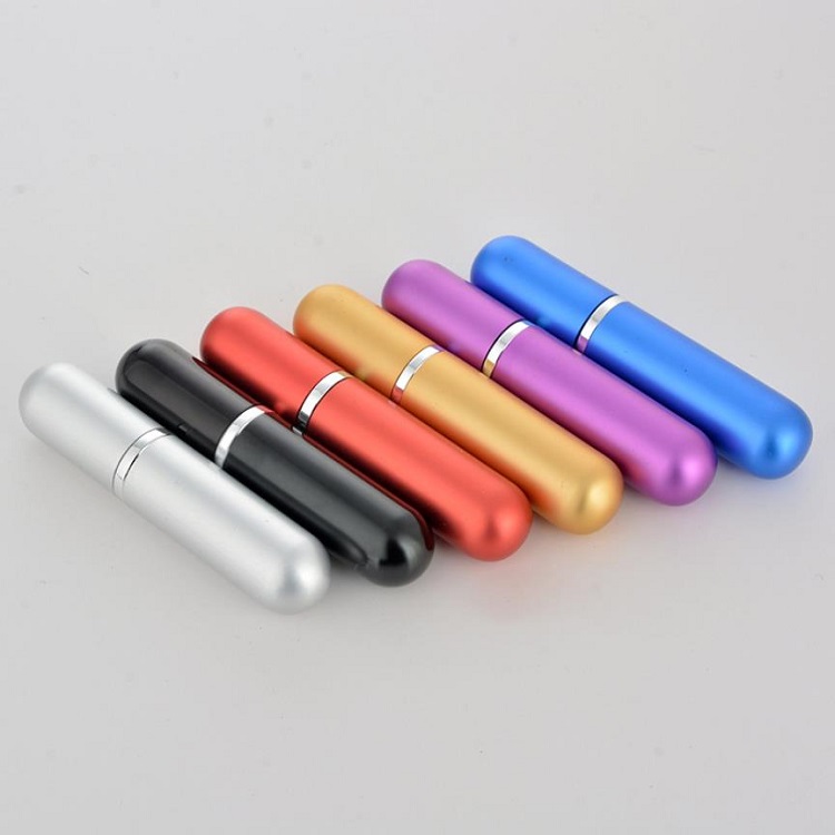 5ml Mini Travel Pocket Refillable Aluminum Empty Atomizer Spray Glass Perfume Bottle