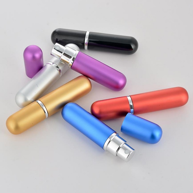 5ml Mini Travel Pocket Refillable Aluminum Empty Atomizer Spray Glass Perfume Bottle