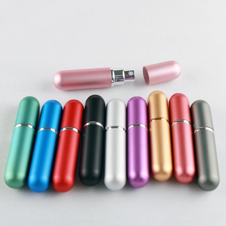 5ml Mini Travel Pocket Refillable Aluminum Empty Atomizer Spray Glass Perfume Bottle