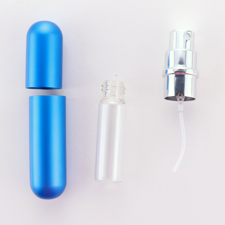 5ml Mini Travel Pocket Refillable Aluminum Empty Atomizer Spray Glass Perfume Bottle
