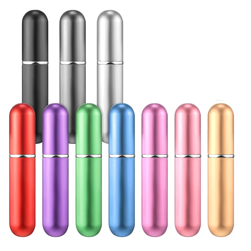 5ml Mini Travel Pocket Refillable Aluminum Empty Atomizer Spray Glass Perfume Bottle with gift box