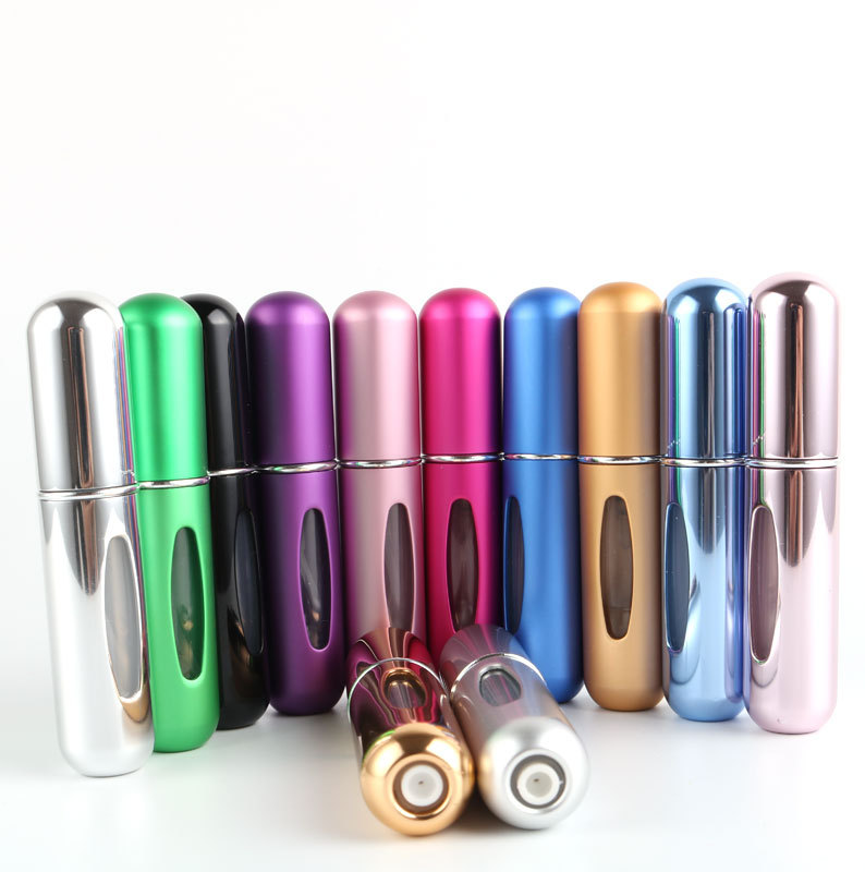5ml Mini Travel Pocket Refillable Aluminum Empty Atomizer Spray Glass Perfume Bottle