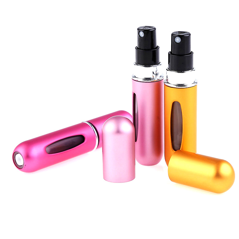 5ml Mini Travel Pocket Refillable Aluminum Empty Atomizer Spray Glass Perfume Bottle