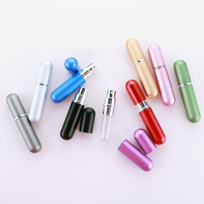 5ml Mini Travel Pocket Refillable Aluminum Empty Atomizer Spray Glass Perfume Bottle