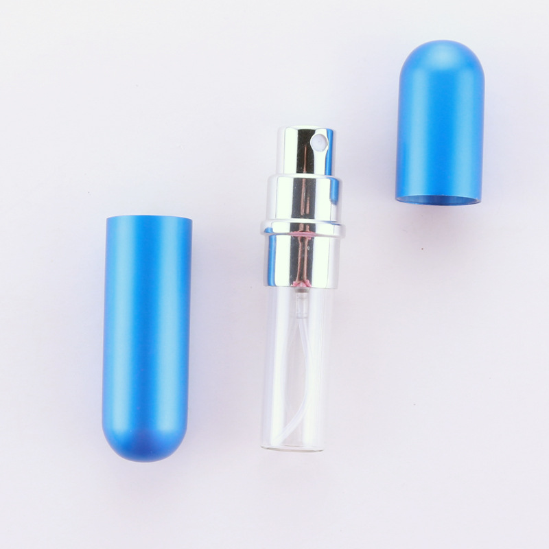 5ml Mini Travel Pocket Refillable Aluminum Empty Atomizer Spray Glass Perfume Bottle