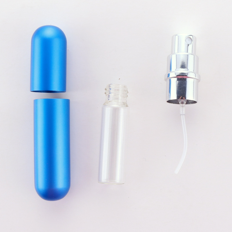 5ml Mini Travel Pocket Refillable Aluminum Empty Atomizer Spray Glass Perfume Bottle