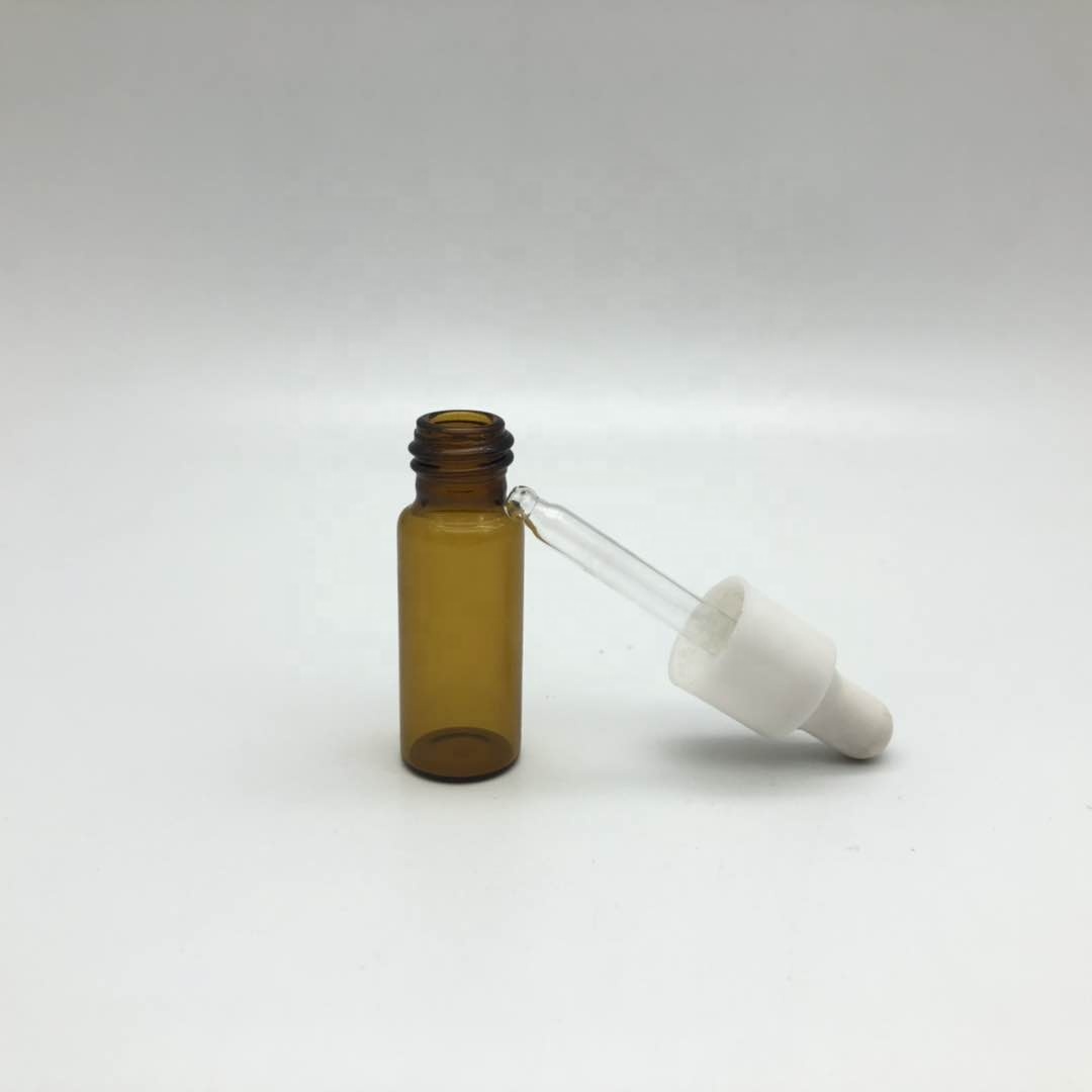 5ml Moulded Amber Glass Vial Manufacturer With Screw Cap / Dropper Cap