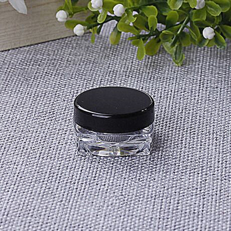5ml PET plastic mini jar square bottom cosmetic eye cream lipbalm jar