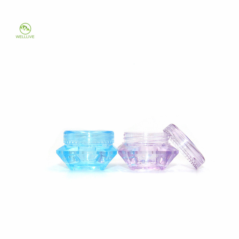 5ml PS Refillable Diamond Shape Small Sample Cosmetic Jars for Travel Makeup Cream