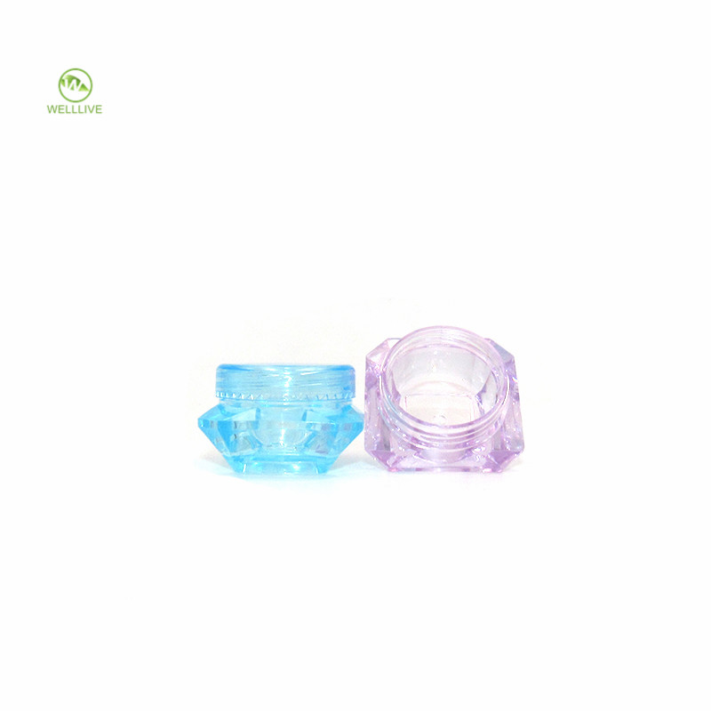 5ml PS Refillable Diamond Shape Small Sample Cosmetic Jars for Travel Makeup Cream