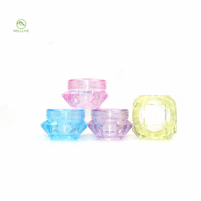 5ml PS Refillable Diamond Shape Small Sample Cosmetic Jars for Travel Makeup Cream