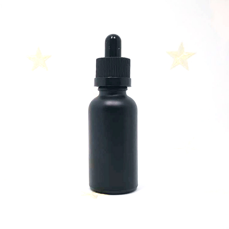 5ml Paper tube 10ml 15ml 20ml 30ml 50ml 100ml matte black essential oil serum glass dropper bottle with cap